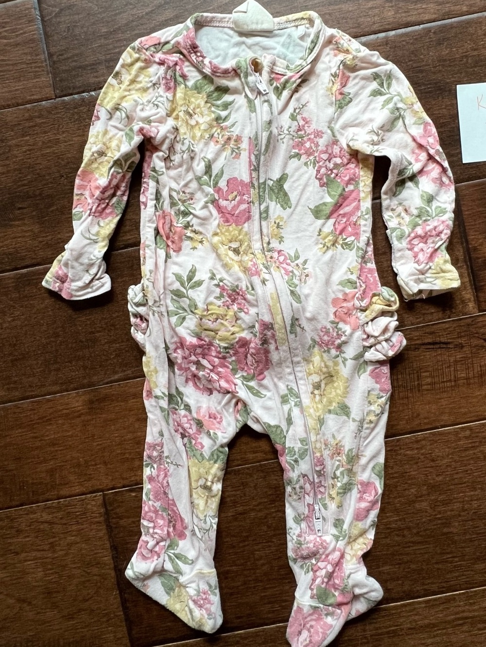 Bamboo Floral Zip Front Baby One-Piece
